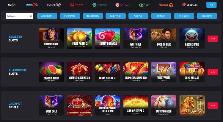 MyStake Casino Spiele