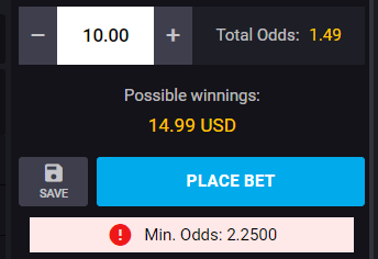 mystake min odds error